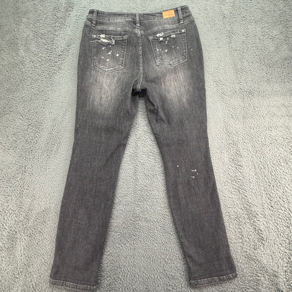 Judy Blue Boyfriend Jeans Womens 9/29 Grey Distressed Paint Splatter JB8867 - Picture 5 of 11
